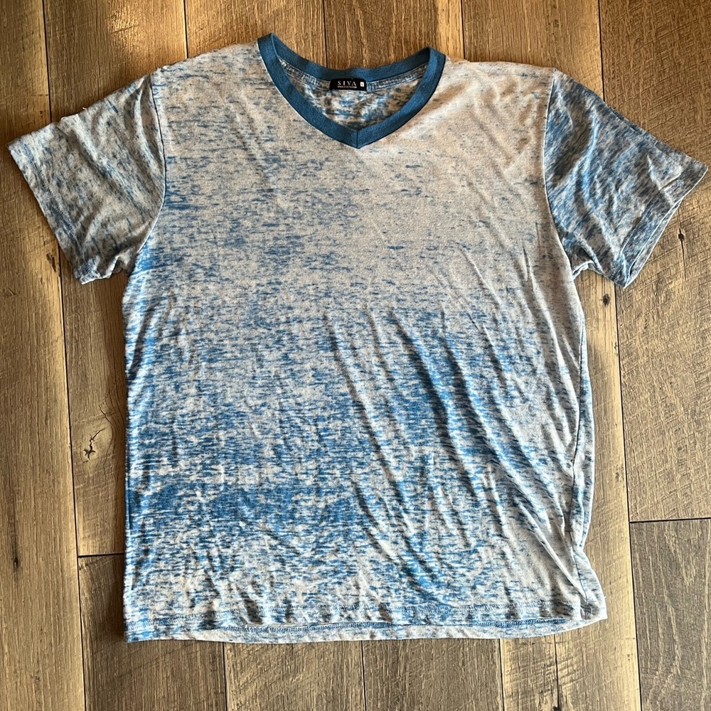 🖤Siva Men’s See-Through Lightweight Distressed Shirt Size Large